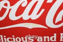 Large Drink Coca Cola Fountain Service Soda Pop 27 Porcelain Metal Sign