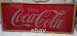 Large Framed Coca-Cola Cloth Sign 51.5 × 21.5