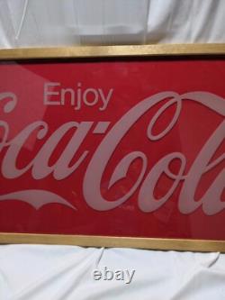 Large Framed Coca-Cola Cloth Sign 51.5 × 21.5