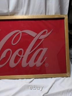 Large Framed Coca-Cola Cloth Sign 51.5 × 21.5