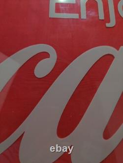 Large Framed Coca-Cola Cloth Sign 51.5 × 21.5