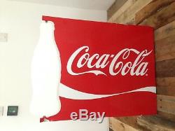 Large Metal Coca Cola Advertising Shop Spinner Sign Flange Spinning White Bottle