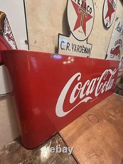 Large Original & Authentic''coca Cola'' Sled Porcelain Sign 44x16 Inch