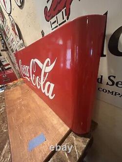 Large Original & Authentic''coca Cola'' Sled Porcelain Sign 44x16 Inch