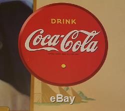 Large Rare Antique 1942 WWII US Army Nurse Corps, Drink Coca Cola Cardboard Sign