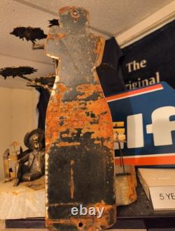 Large Rare Drink Nesbitt's Orange Soda Pop Dealer Porcelain Metal Sign Coke Cola