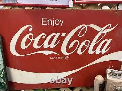 Large VINTAGE Coca Cola Advertising Sign