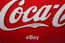 Large Vintage 1939 Coca Cola Soda Pop Bottle 54 Embossed Metal Sign