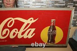 Large Vintage 1946 Drink Coca Cola Soda Pop 54 Sign
