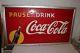 Large Vintage 1948 Drink Coca Cola Soda Pop Bottle 56 Embossed Metal Sign