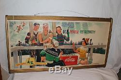 Large Vintage 1950's Coca Cola Soda Pop 58 Sign
