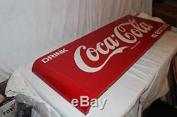 Large Vintage 1952 Drink Coca Cola In Bottles Soda Pop 43 Metal Sled Sign