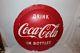 Large Vintage 1954 Drink Coca Cola Bottles Button Soda Pop 36 Curved Metal Sign