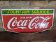 Large Vintage Coca-cola Porcelain Beverage Soda Gas Station Sign Coke 12 X 24