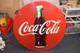 Large Vintage Heavy Metal Coke Coca Cola Sign 45.5 HTF GUC