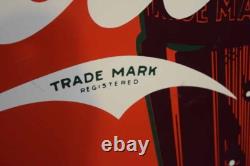 Large Vintage Heavy Metal Coke Coca Cola Sign 45.5 HTF GUC