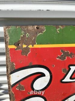 Large Vintage Original 1930s Coca-Cola Porcelain Sign Barn Find Beautiful