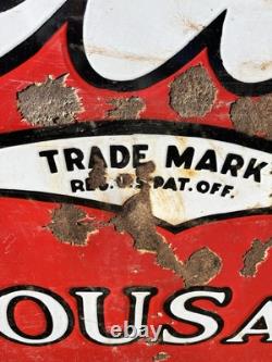 Large Vintage Original 1930s Coca-Cola Porcelain Sign Barn Find Beautiful