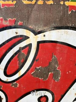 Large Vintage Original 1930s Coca-Cola Porcelain Sign Barn Find Beautiful
