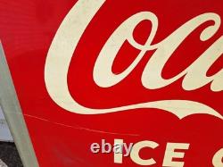 Large Vintage SST Coca-Cola Sign 32 x 56 Inches Made In USA