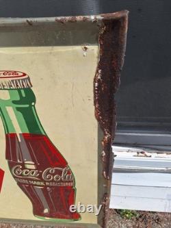 Large Vintage SST Coca-Cola Sign 32 x 56 Inches Made In USA