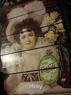 Large coca cola vintage sign, size 2 by 3 Large Mint Condition Perfect Shape