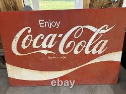 Large vintage Coke sign metal