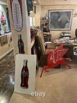 Lg. Original & Authentic''drink Coca-cola'' Double Sided Porcelain Sign 30 Inch