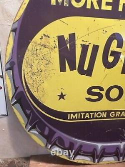 Lg. Original & Authentic''nu Grape Cap'' Soda Painted Metal Sign 36 Inch
