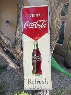 Lg. Original'' Drink Coca Cola'' Metal Sign 54x18 Inch Marked Robertson 6-57