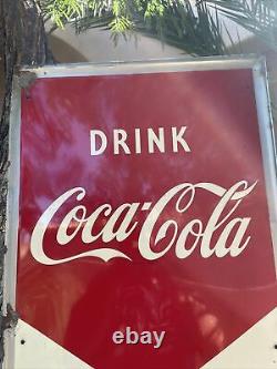 Lg. Original'' Drink Coca Cola'' Metal Sign 54x18 Inch Marked Robertson 6-57