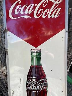 Lg. Original'' Drink Coca Cola'' Metal Sign 54x18 Inch Marked Robertson 6-57