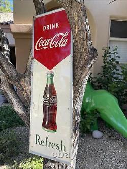 Lg. Original'' Drink Coca Cola'' Metal Sign 54x18 Inch Marked Robertson 6-57