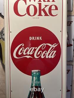 Lg. Original''drink Coca Cola'' Metal Sign 54x18 Inch Marked M-c-a 2414