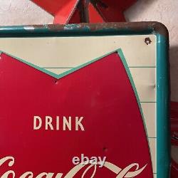 Lg. Original''drink Coca Cola'' Metal Sign 54x18 Inch Marked Robertson 009