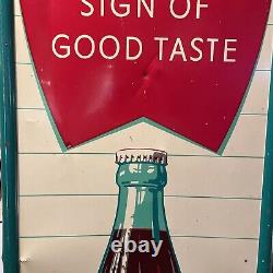 Lg. Original''drink Coca Cola'' Metal Sign 54x18 Inch Marked Robertson 009