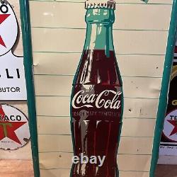 Lg. Original''drink Coca Cola'' Metal Sign 54x18 Inch Marked Robertson 009