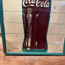 Lg. Original''drink Coca Cola'' Metal Sign 54x18 Inch Marked Robertson 009