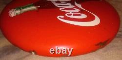 Look Look Look 24 Vintage Coca-cola Button Painted Metal Sign