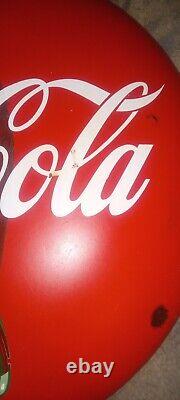 Look Look Look 24 Vintage Coca-cola Button Painted Metal Sign