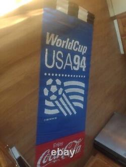 MASSIVE VINTAGE COCA COLA FIFA 94 Soccer WORLD CUP Advertising Banner 8' Sign