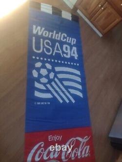 MASSIVE VINTAGE COCA COLA FIFA 94 Soccer WORLD CUP Advertising Banner 8' Sign