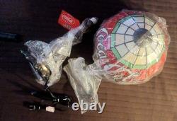 MAY SALE! RARE! NEW Coca Cola Real Stained Glass Lamp NOB! COLLECTIBLE MINT