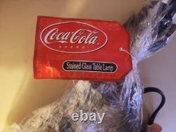 MAY SALE! RARE! NEW Coca Cola Real Stained Glass Lamp NOB! COLLECTIBLE MINT