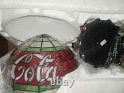 MAY SALE! RARE! NEW Coca Cola Real Stained Glass Lamp NOB! COLLECTIBLE MINT