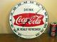 MINTY Coca-Cola PAM Fishtail 12 Round Wall Thermometer Sign