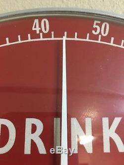 Man Cave Collector's Vintage 1950's DRINK IN BOTTLES Coca-Cola SIGN Thermometer