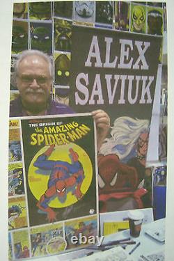 Marvel Origin of Amazing Spider-Man Coca-Cola poster signed by ALEX SAVIUK