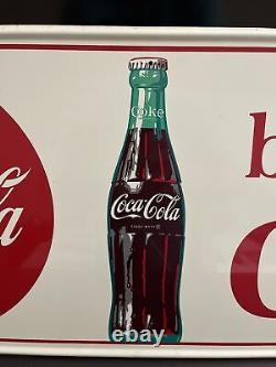 Mca 2491 Original & Authentic''coca Cola'' Painted Metal Sign 32x12 Inch