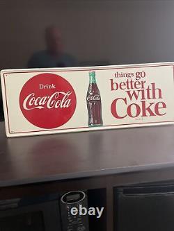 Mca 2491 Original & Authentic''coca Cola'' Painted Metal Sign 32x12 Inch